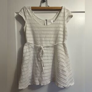 Motherhood Maternity Eyelet Peplum Top - Size S